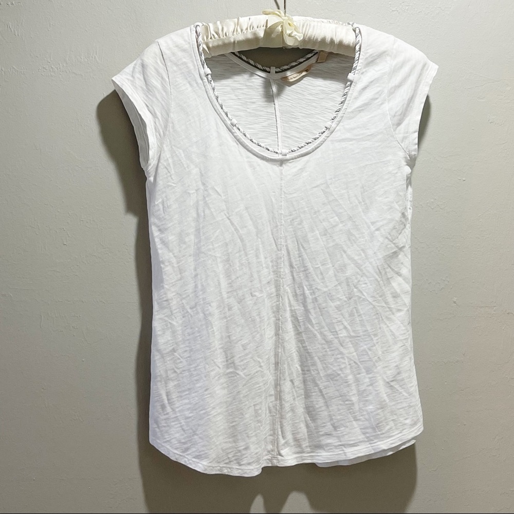 SOFT SURROUNDINGS Women’s White Rope Trim PORTSIDE Top